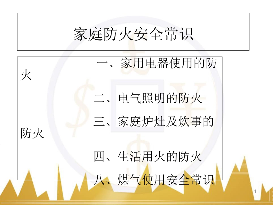 家庭防火安全常识ppt课件[共12页]_第1页