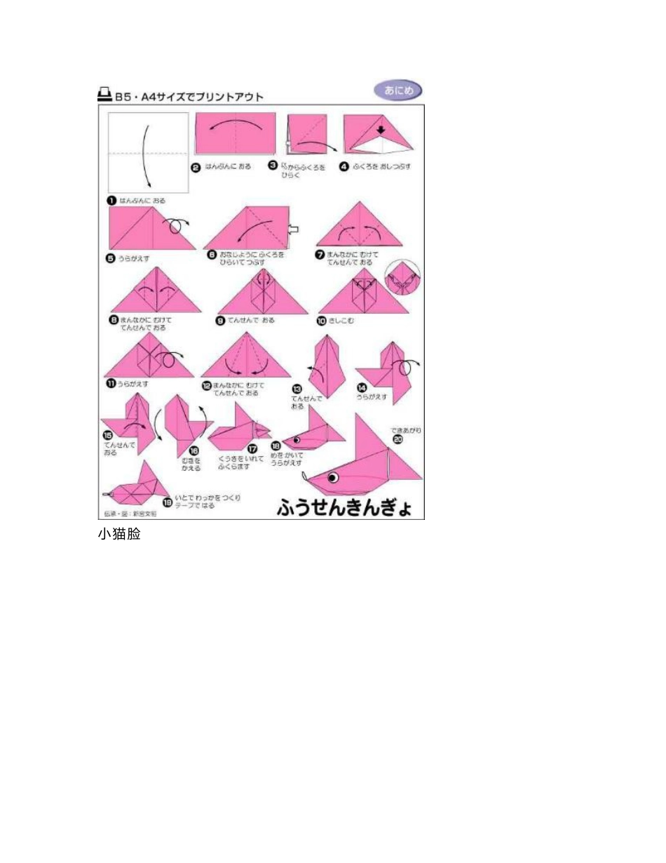 图解各种动植物折纸方法大全_第2页