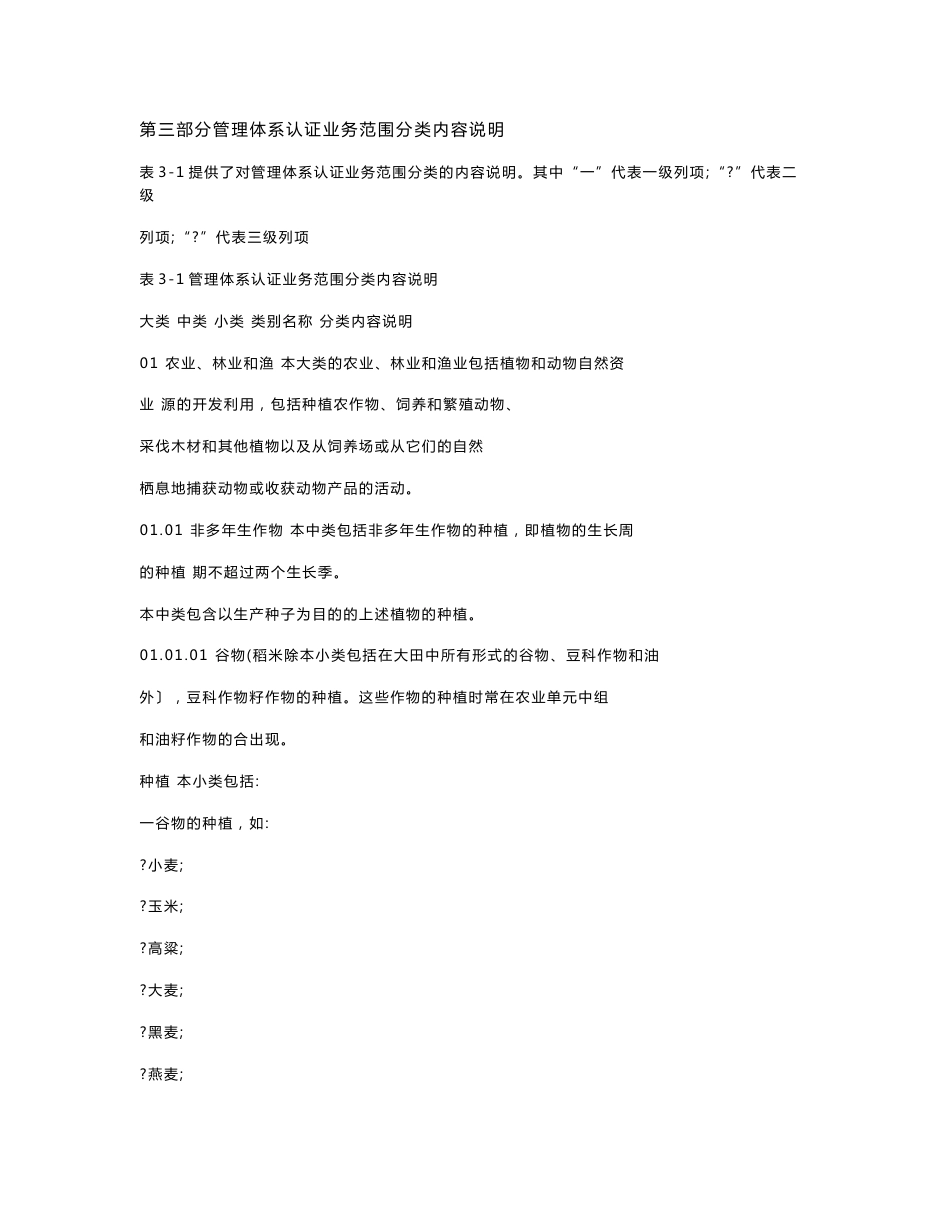 管理体系认证业务范围分类表2016新版专业代码_第1页