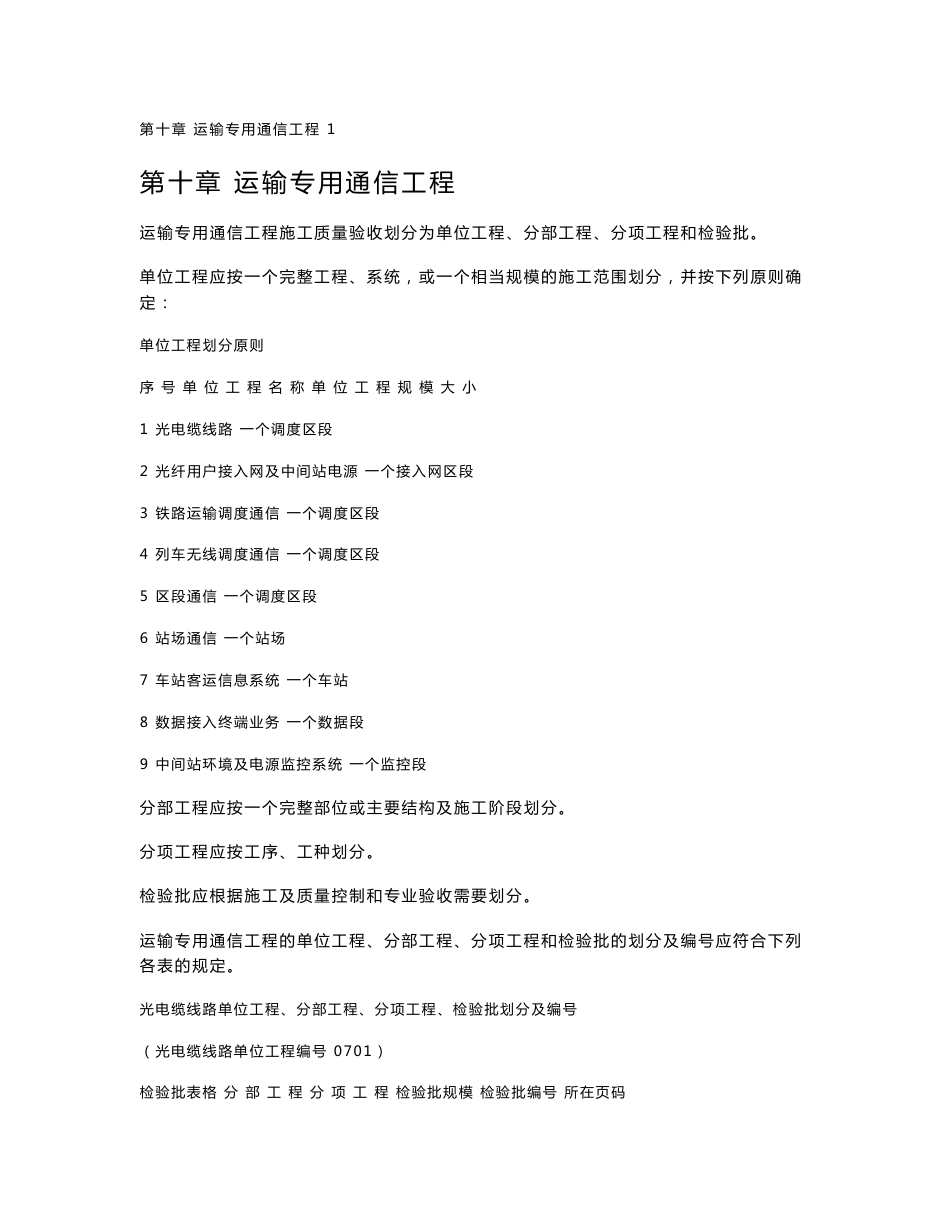 铁路工程施工质量验收标准应用指南    通信表_第1页
