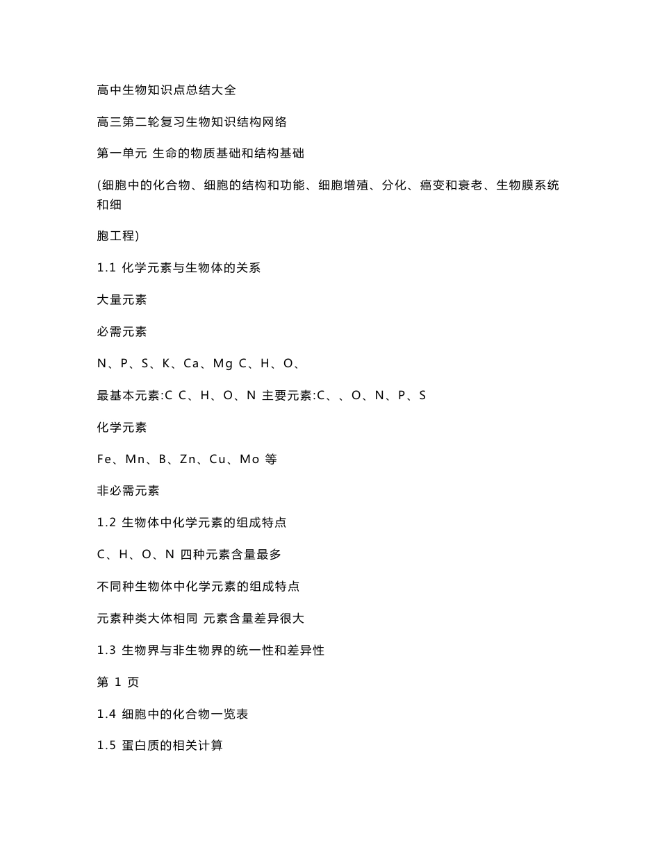 高中生物知识点总结大全_第1页