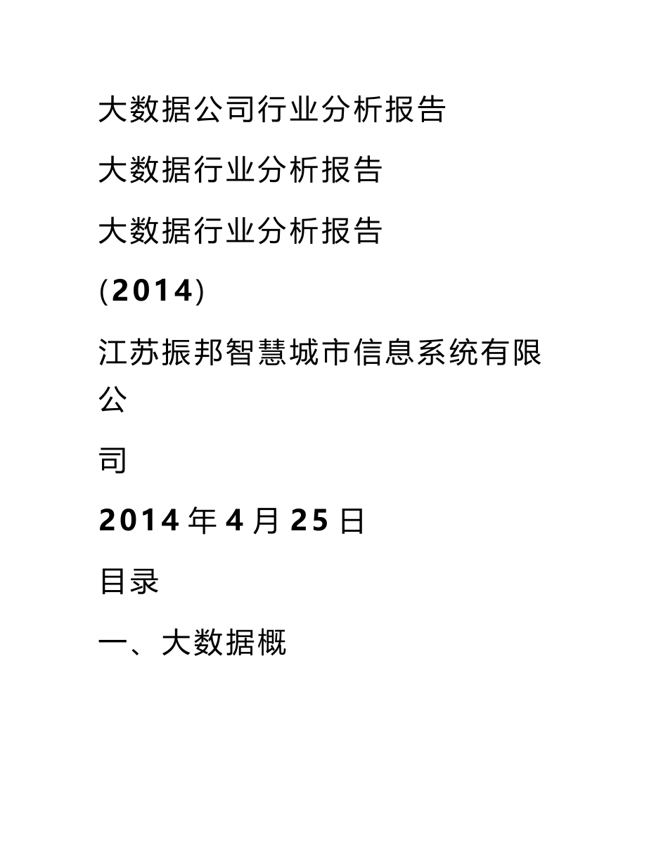 大数据公司行业分析报告_第1页