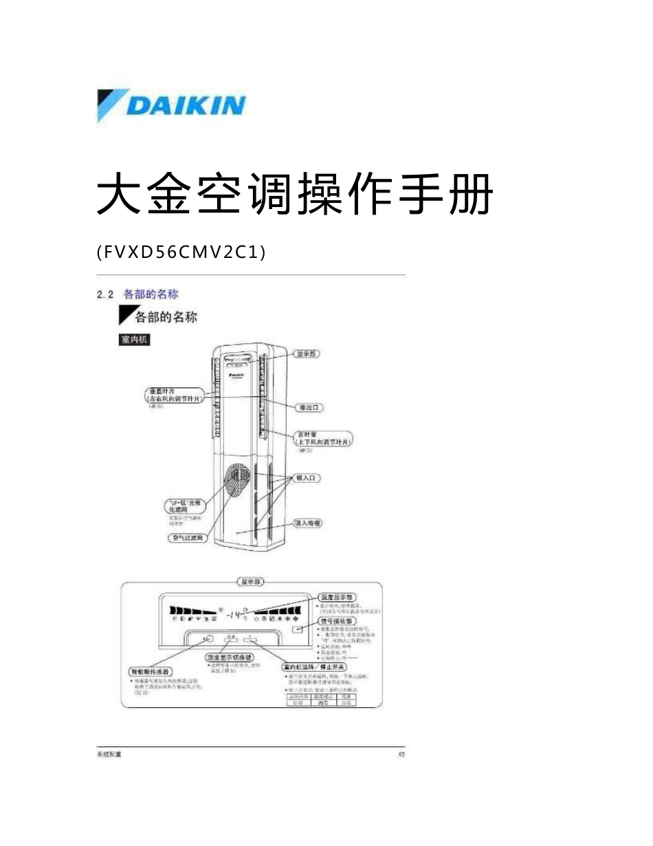 大金空调遥控器操作说明手册_第1页