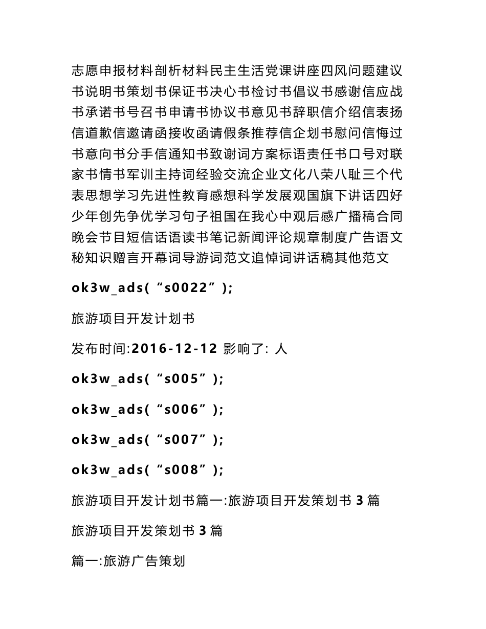 旅游项目开发计划书_第2页