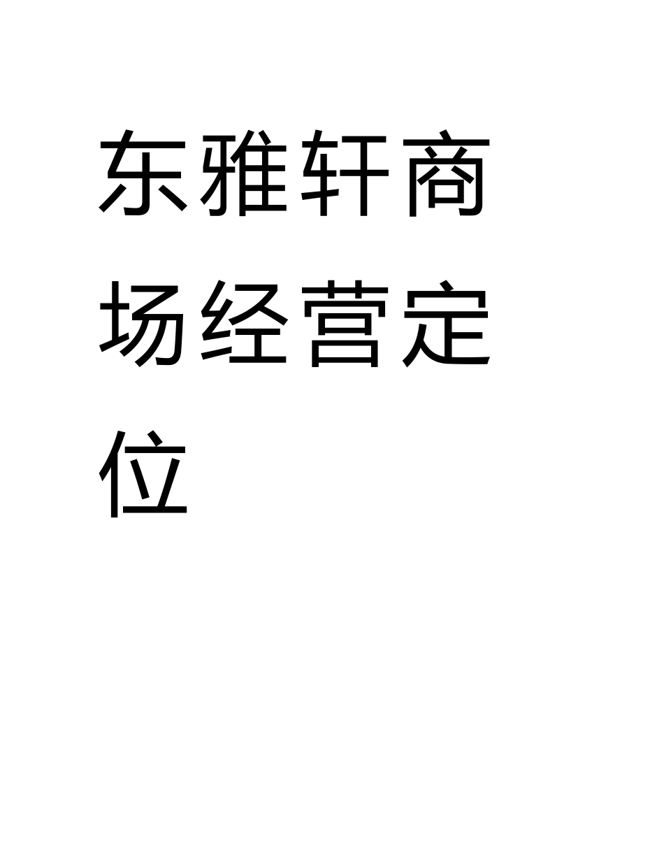 《广州东雅轩商场经营定位调研策划报告》_第1页