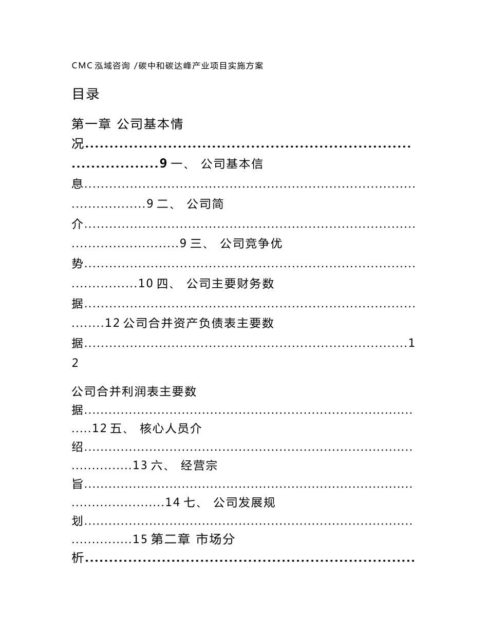 碳中和碳达峰产业项目实施方案-（范文模板）_第1页