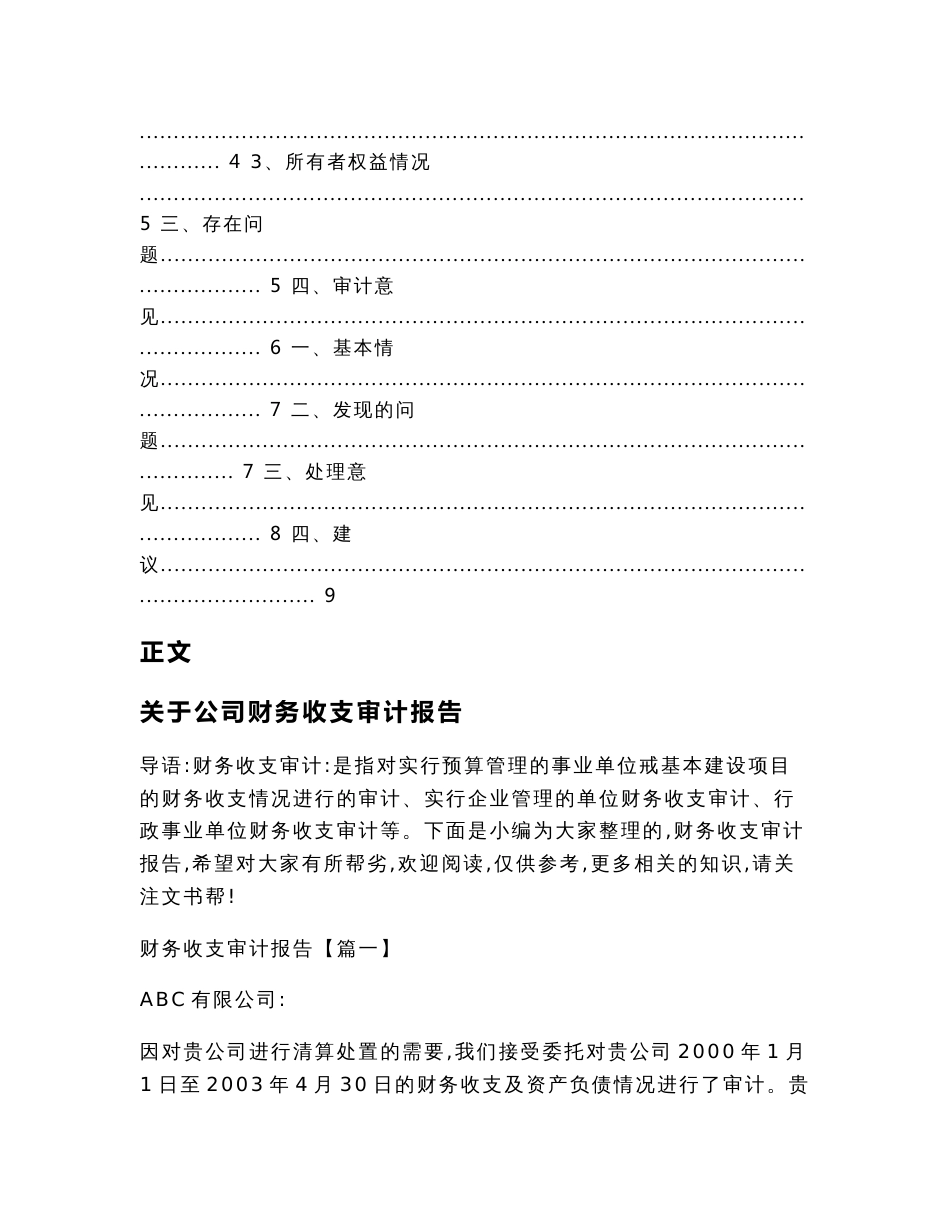 关于公司财务收支审计报告(审计报告范文)_第2页