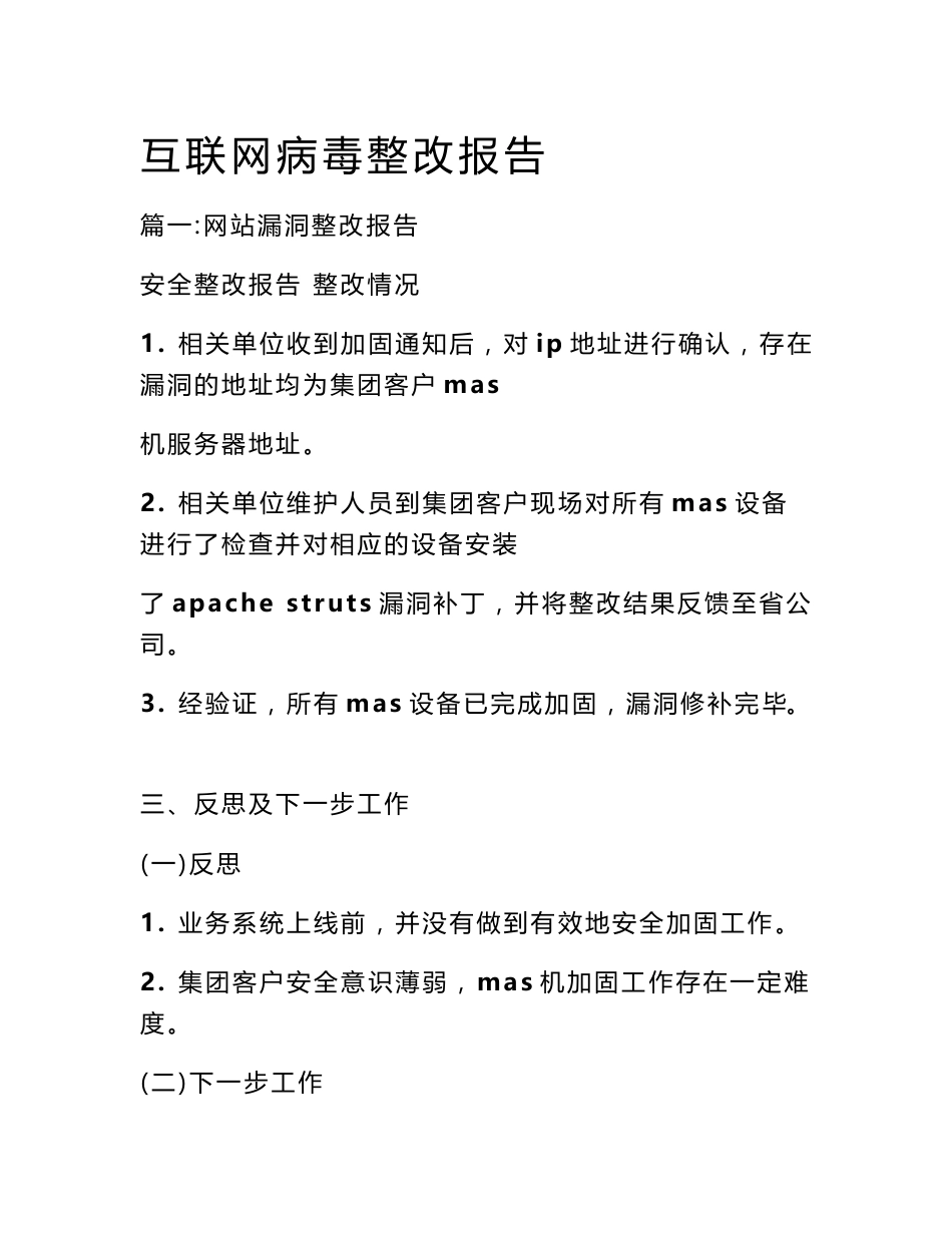 互联网病毒整改报告_第1页