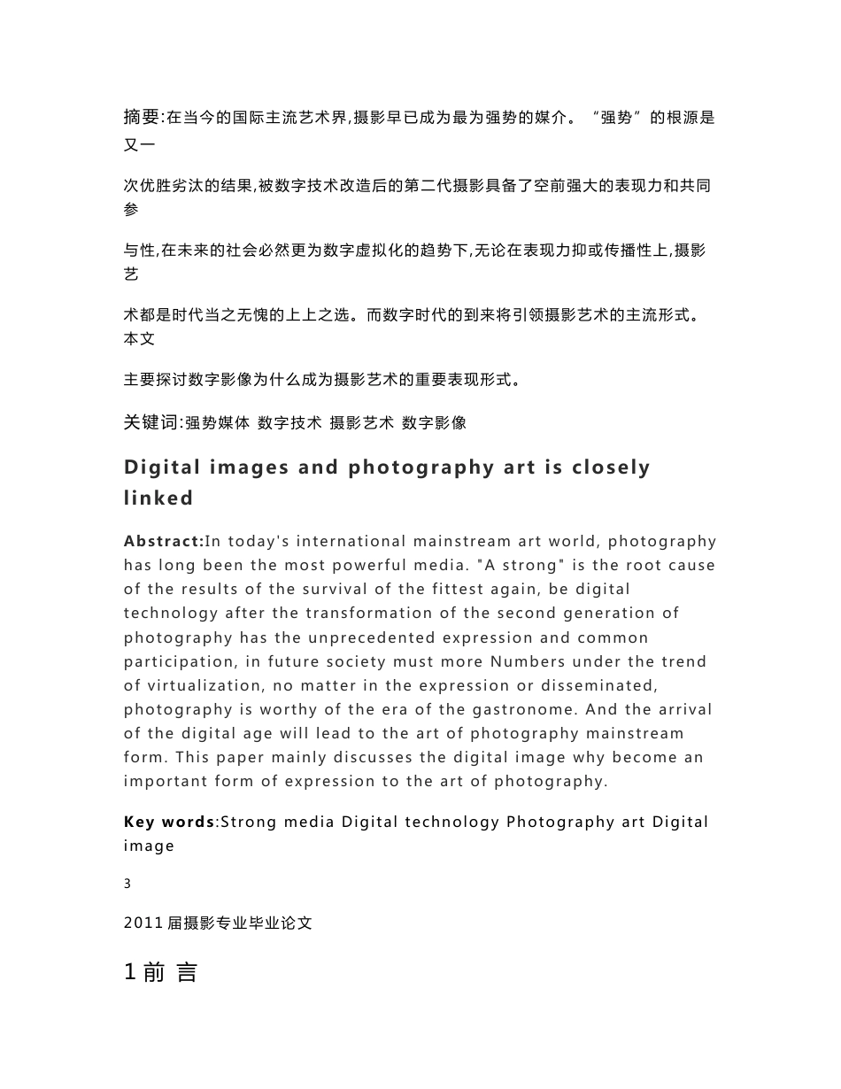 摄影专业毕业设计（论文）_第3页