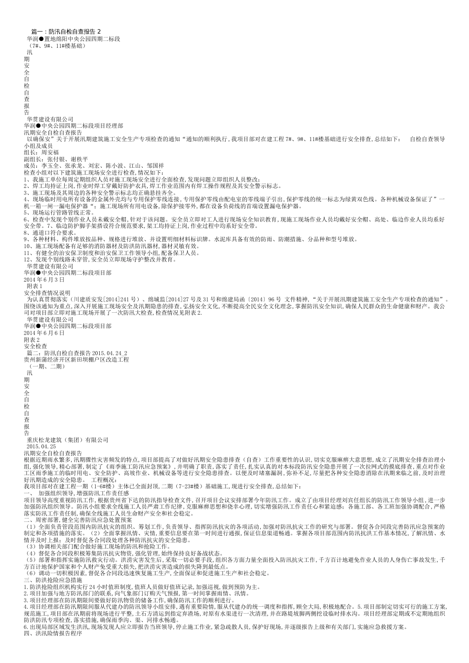 防洪自检自查报告[共4页]_第1页