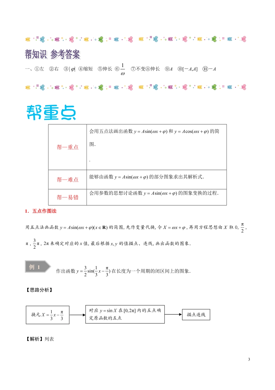 5.6 函数y=Asin（ωx+φ）的图象-2020-2021学年高一数学同步课堂帮帮帮（人教A版2019必修第一册）_第3页