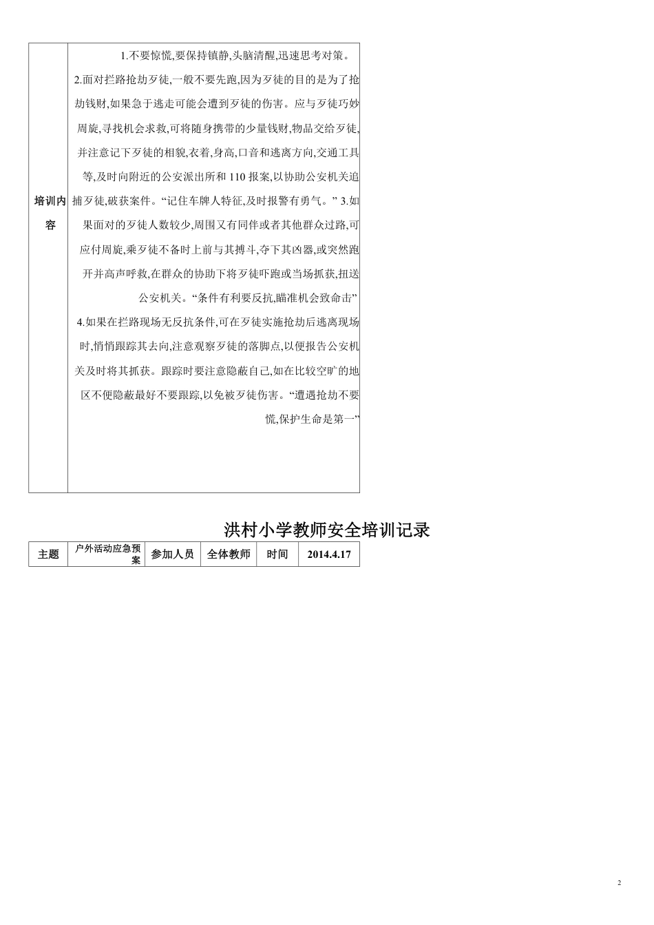 洪村小学教师安全培训记录[共12页]_第2页