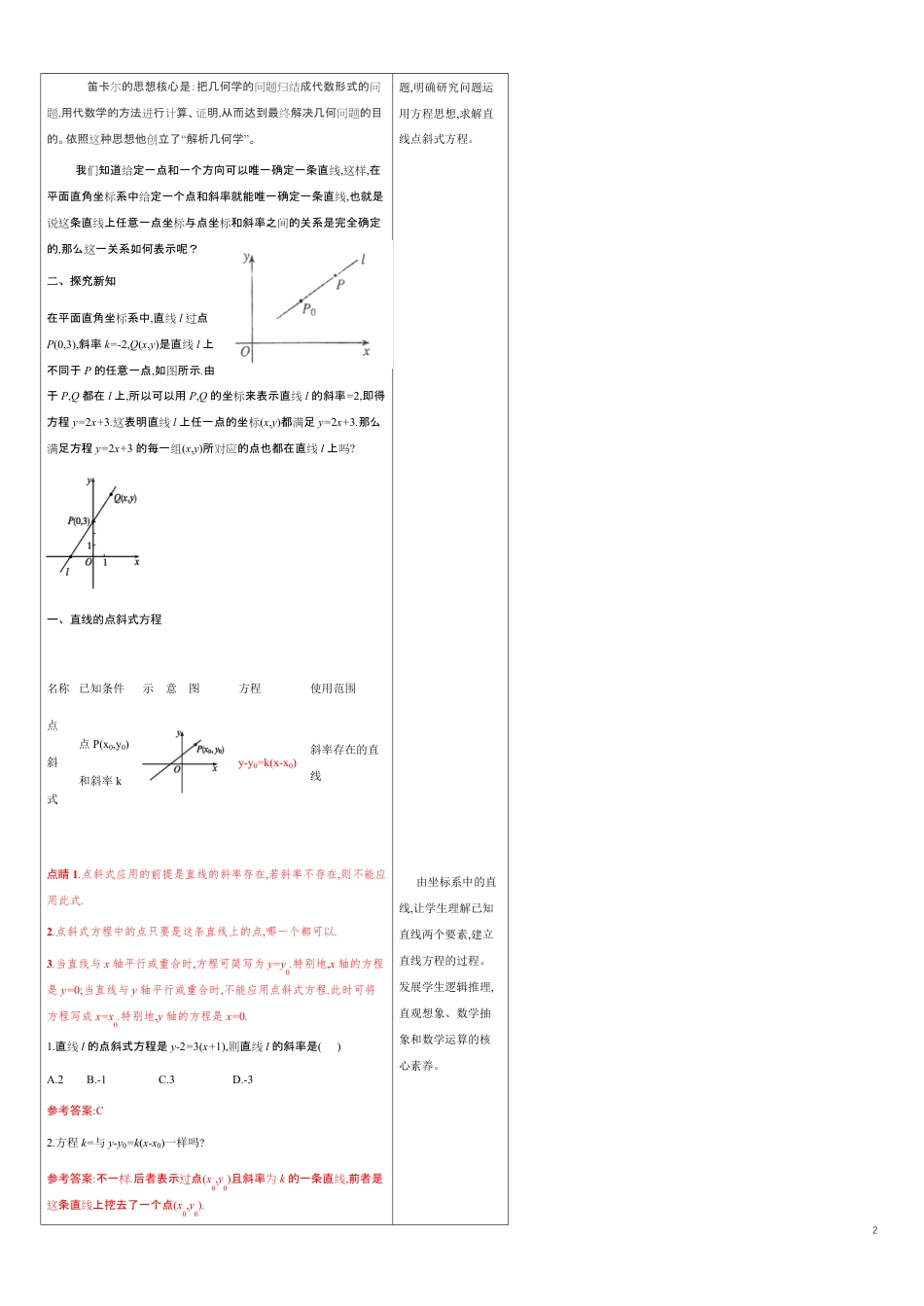 【新教材精创】2.2.1 直线的点斜式方程 教学设计-人教A版高中数学选择性必修第一册_第2页