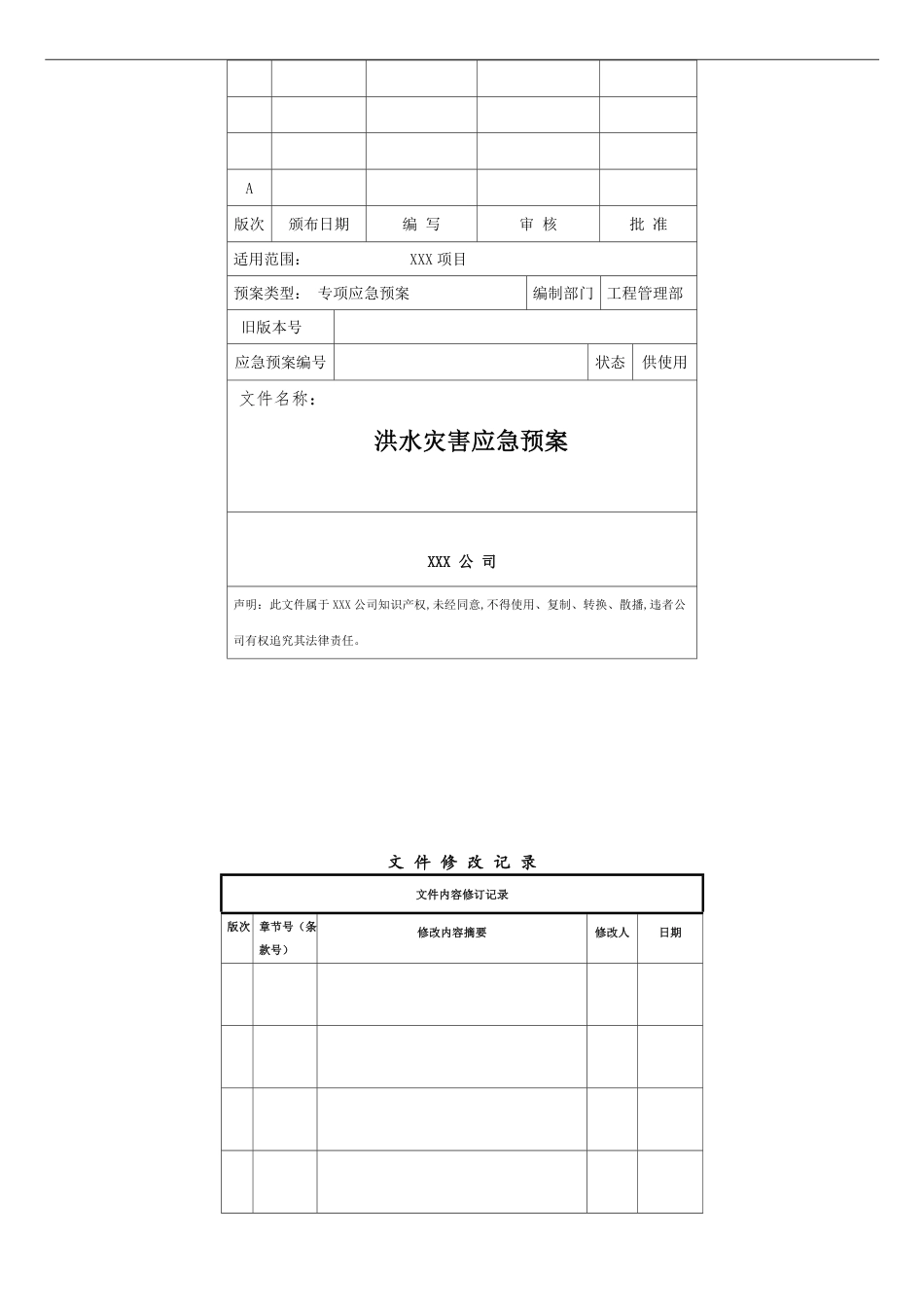 洪水灾害应急预案[共11页]_第1页