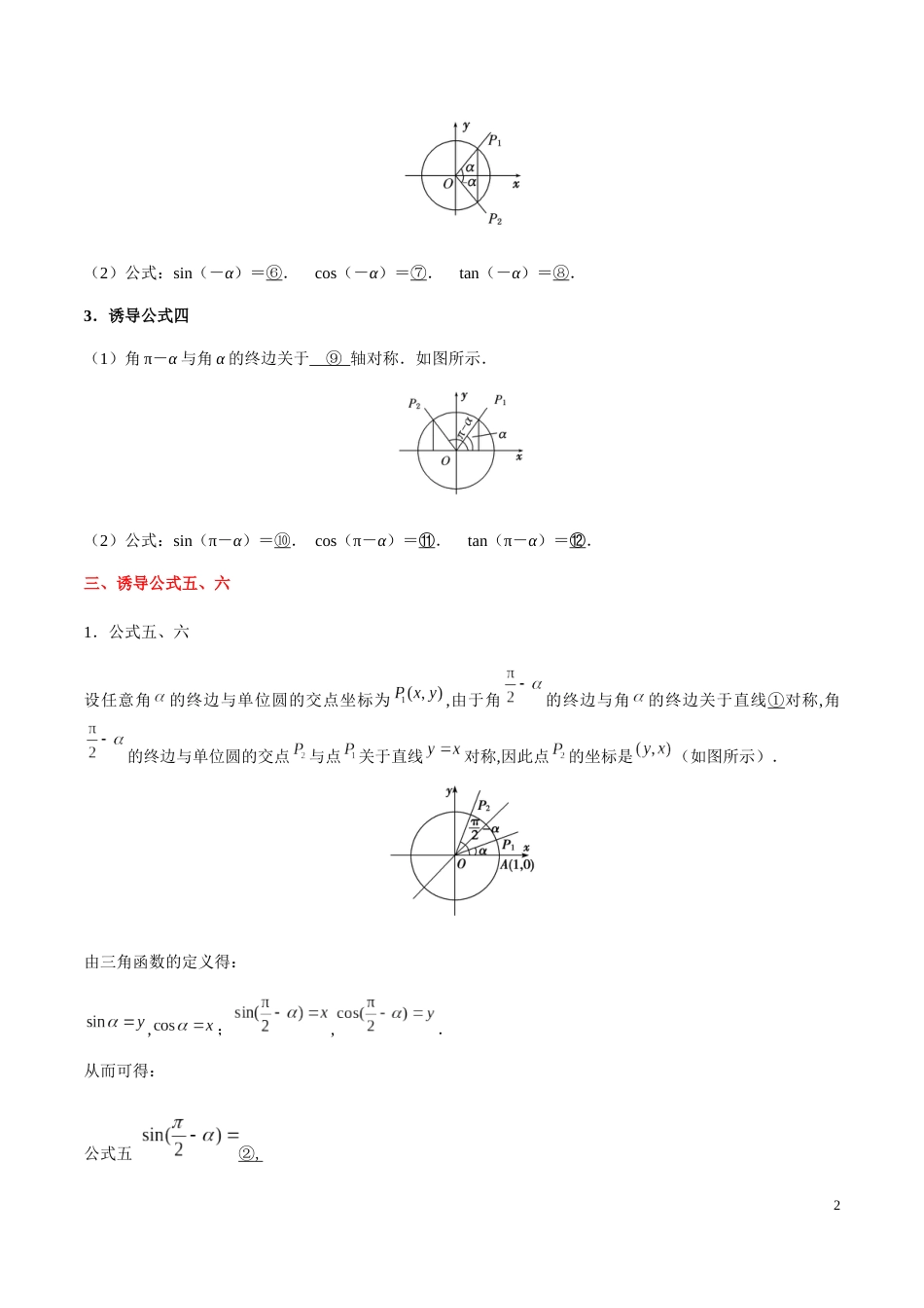 5.3 诱导公式-2020-2021学年高一数学同步课堂帮帮帮（人教A版2019必修第一册）_第2页