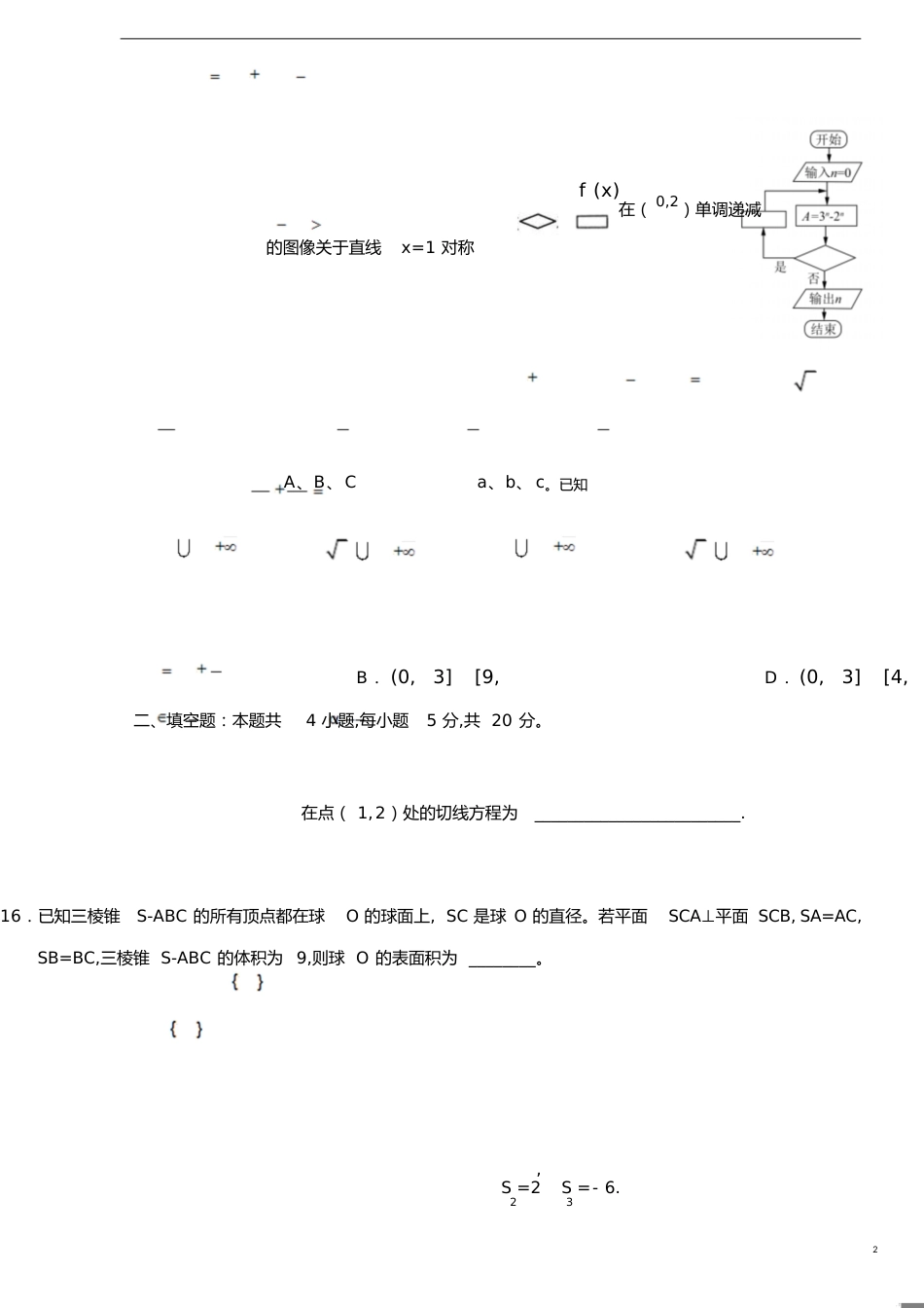 2017年全国高考文科数学试题及答案-全国1卷[共9页]_第2页