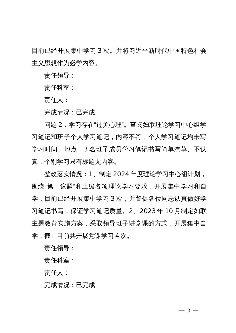 市妇联党组关于落实市委巡察反馈意见整改情况的报告_第3页