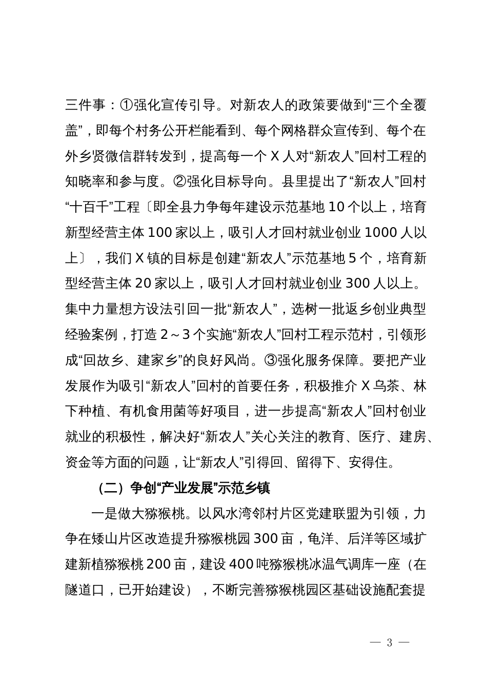 镇党委副书记、镇长在X镇2024年年初工作会议上的讲话提纲_第3页