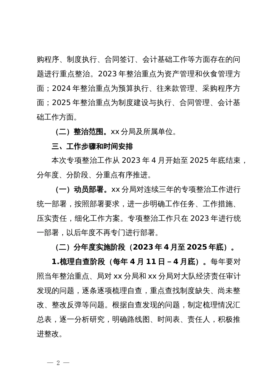 审计问题专项整治工作方案_第2页