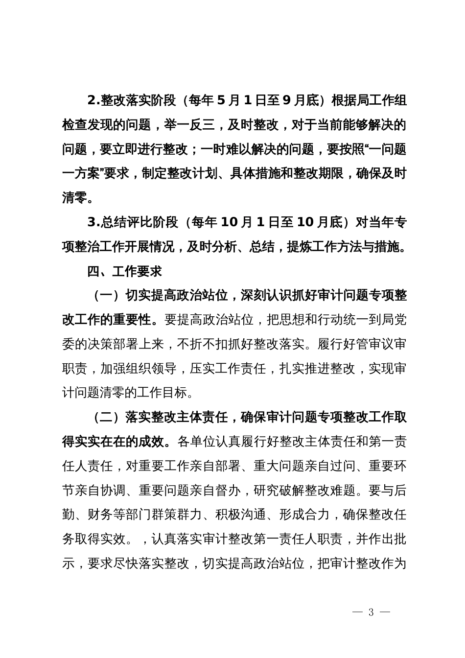 审计问题专项整治工作方案_第3页