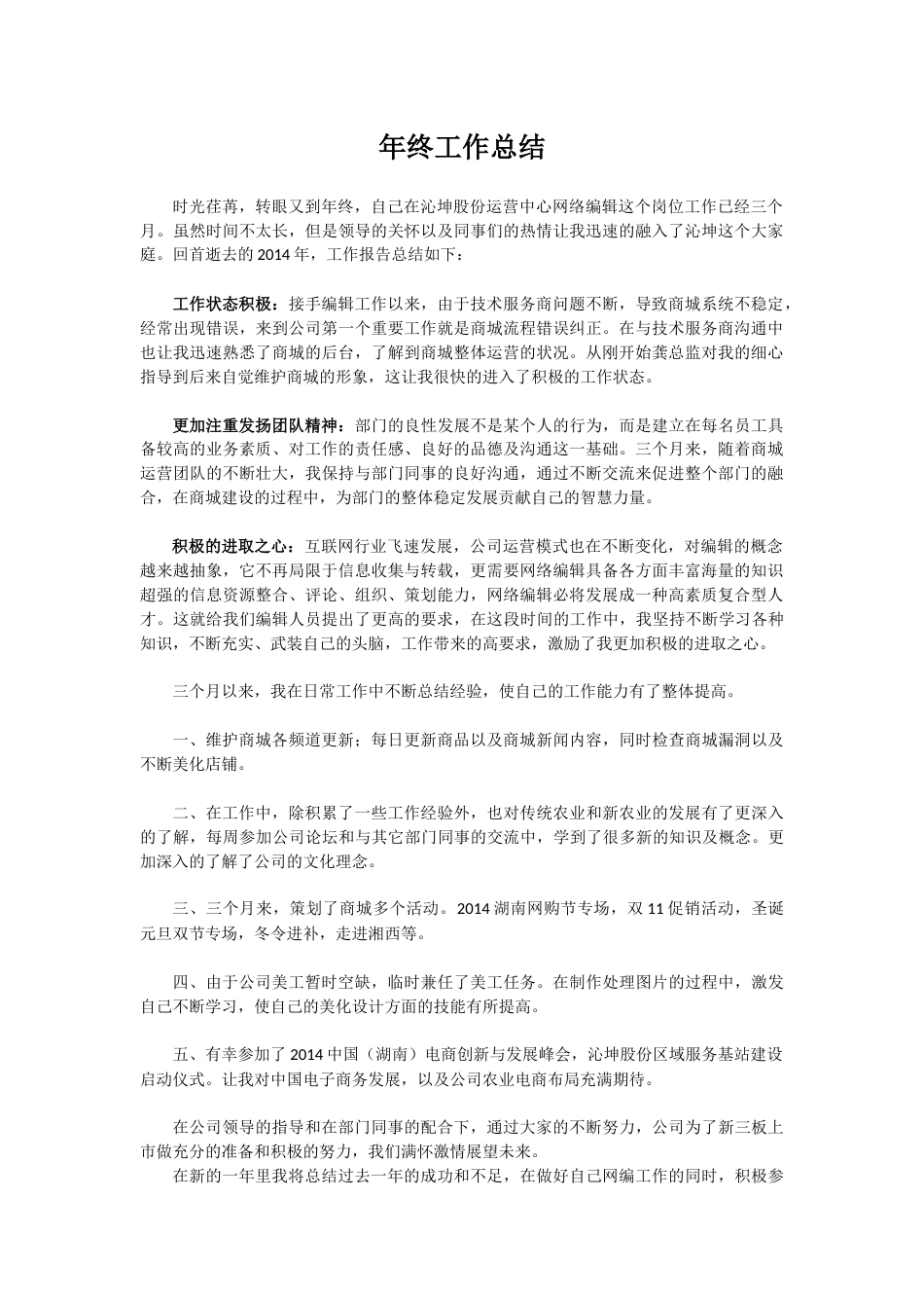网络编辑年终工作总结2 行业总结汇总报告_第1页