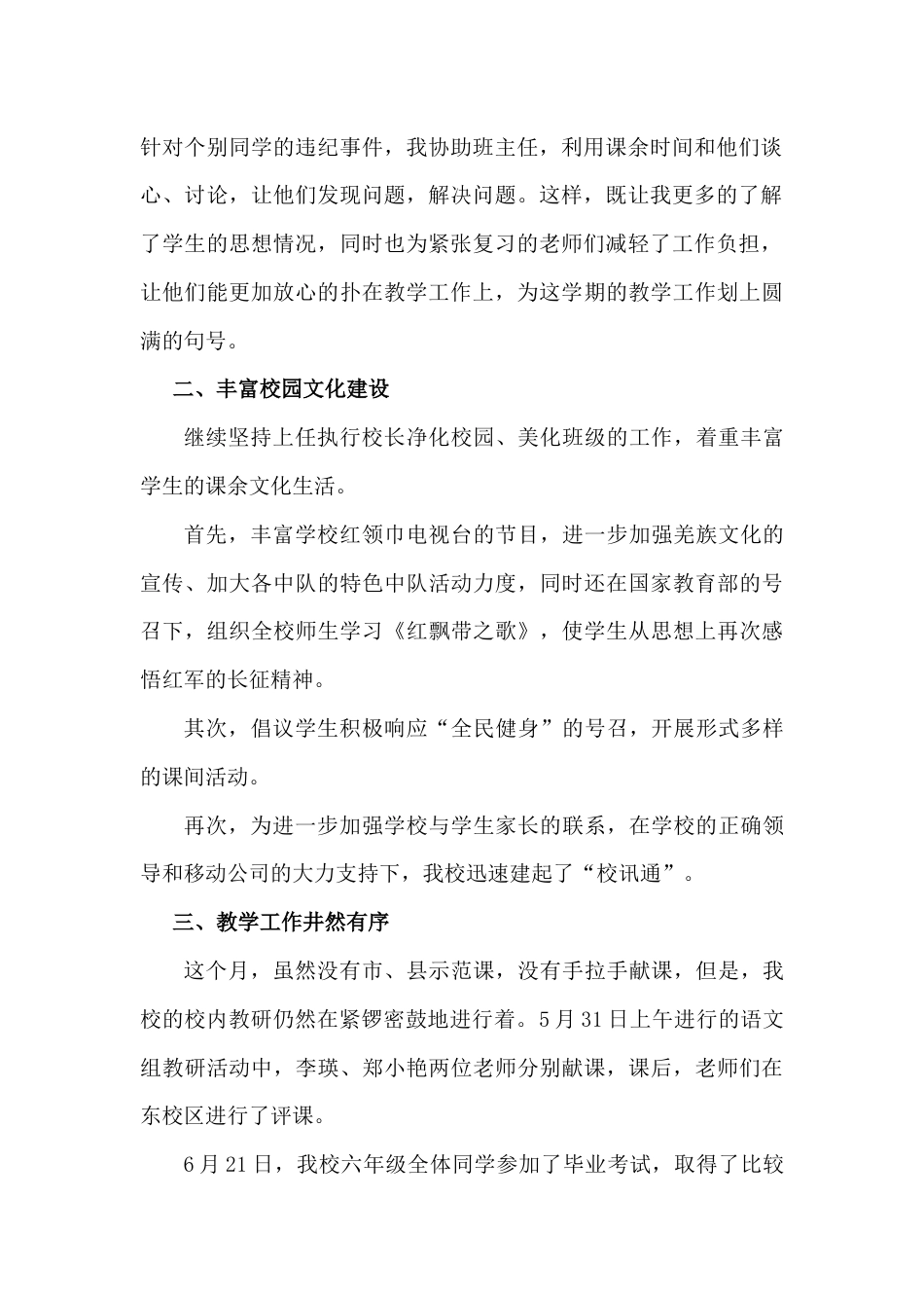 年执行校长岗位工作总结 行业总结汇总报告_第3页