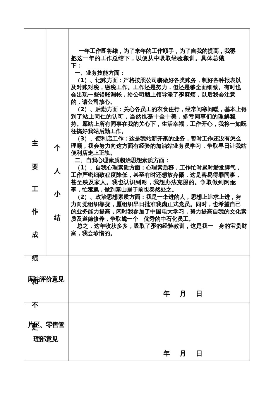 加油站记账员工作总结 行业总结汇总报告_第2页