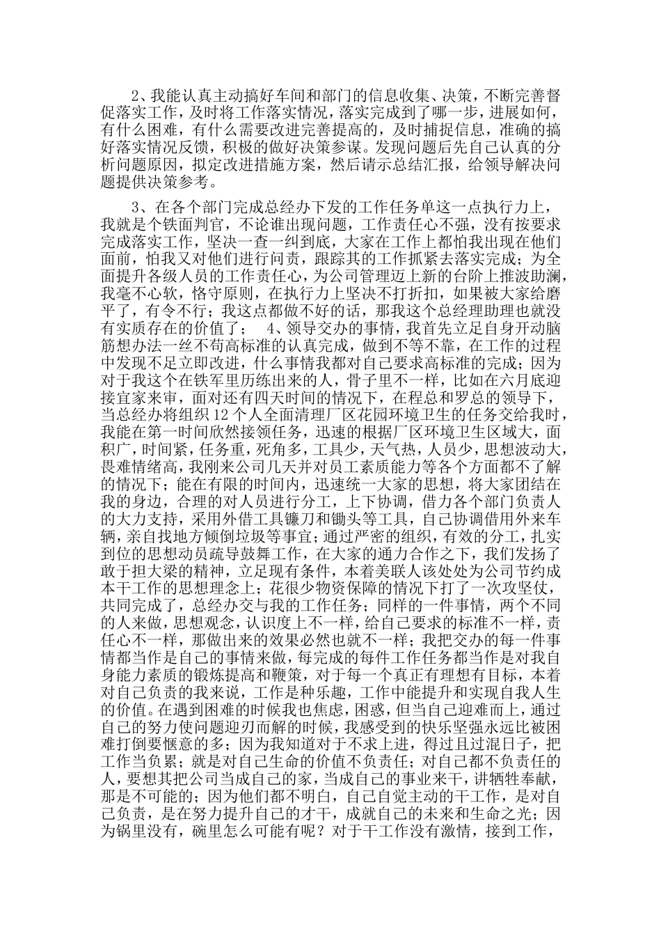 总经理助理年终工作总结 行业总结汇总报告_第2页