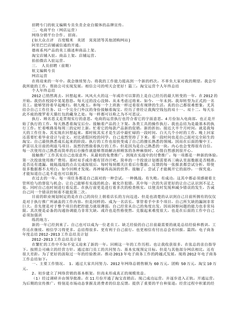 电商运营年度工作总结 行业总结汇总报告_第3页