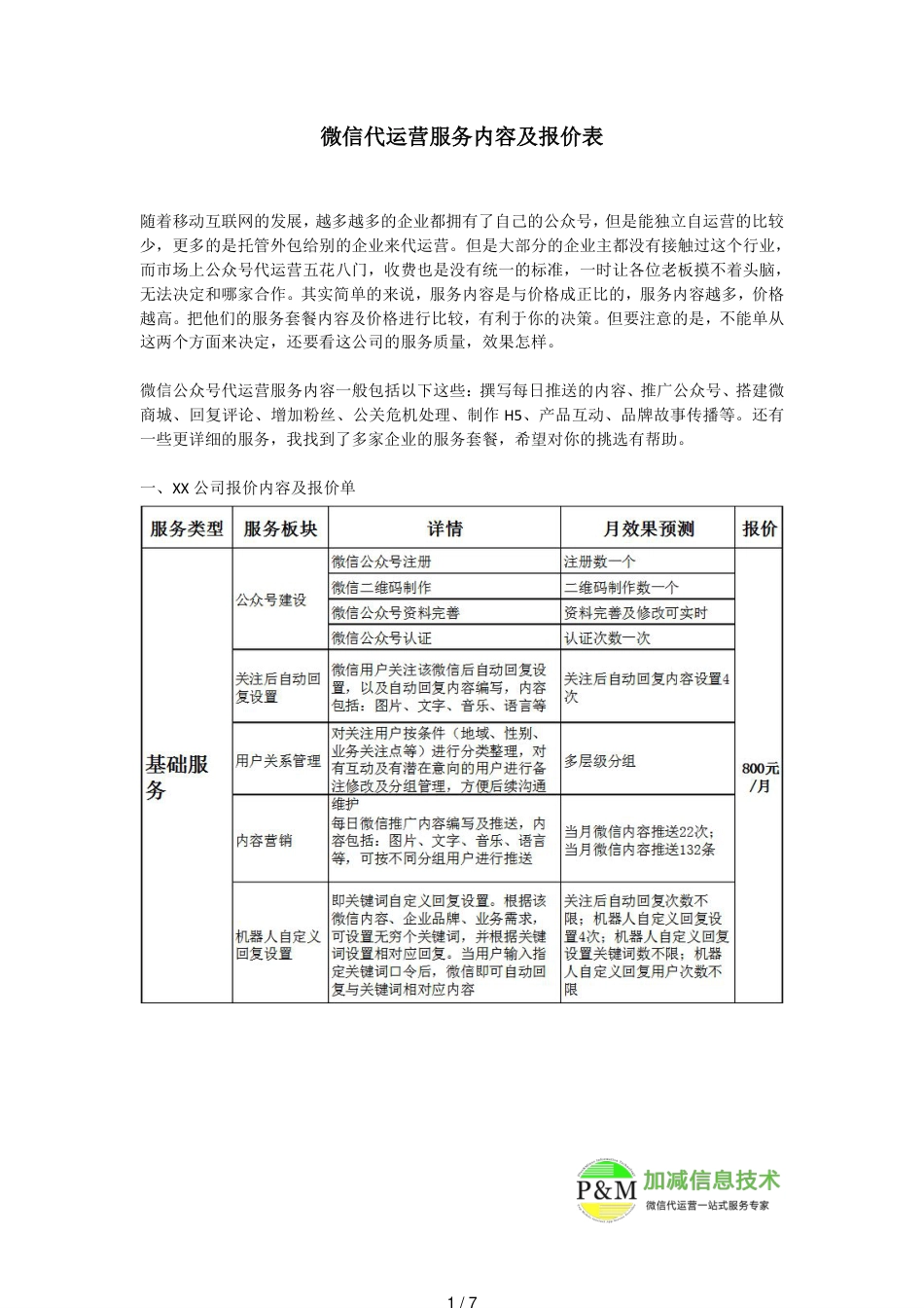 微信公众号代运营服务内容及报价单[共7页]_第1页