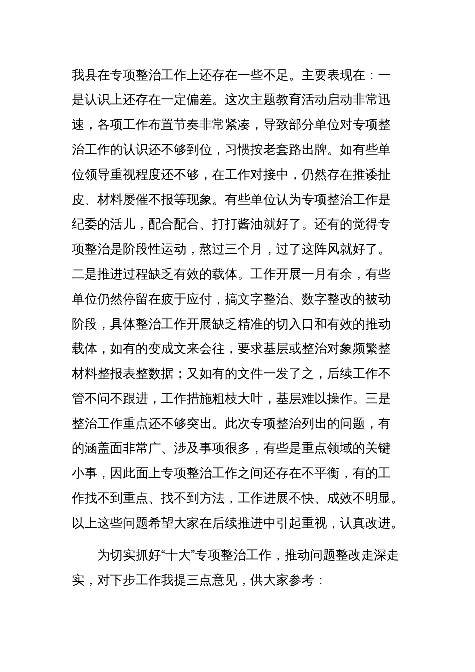 在主题教育10个专项整治工作交流会上的发言范文稿_第2页