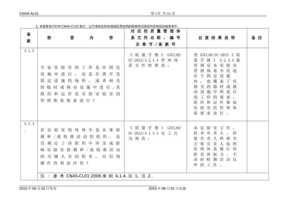 CNAS认可申请书及附表 AL01附表7-1_第3页