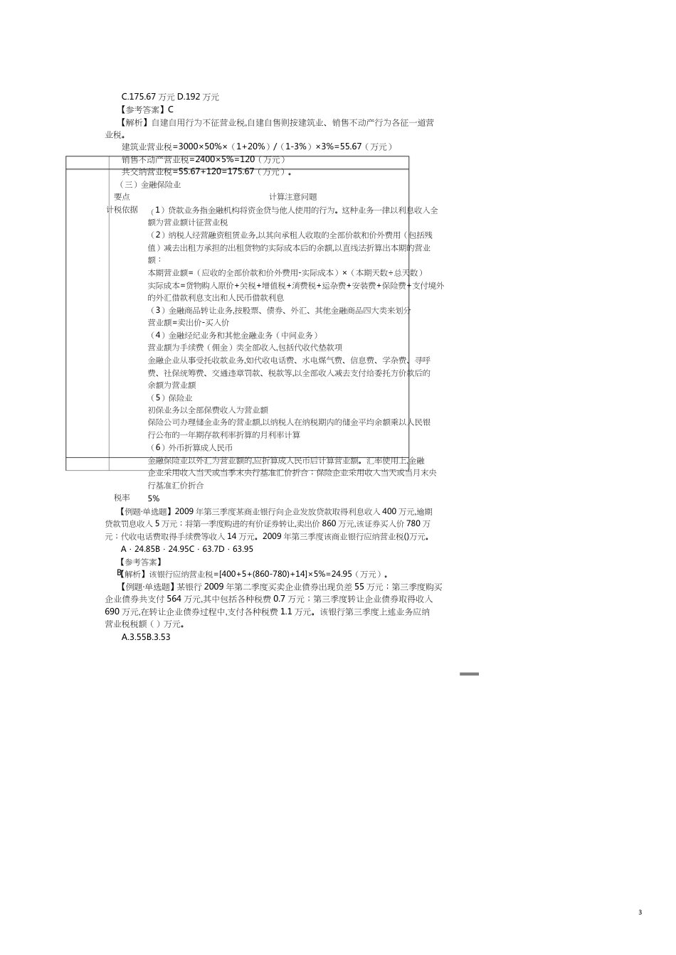 税额计算与各税目营业税的计算规定_第3页