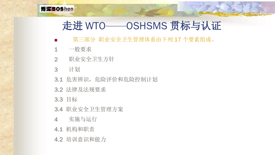 品质管理质量认证OHSAS18000标准介绍ppt18页_第3页