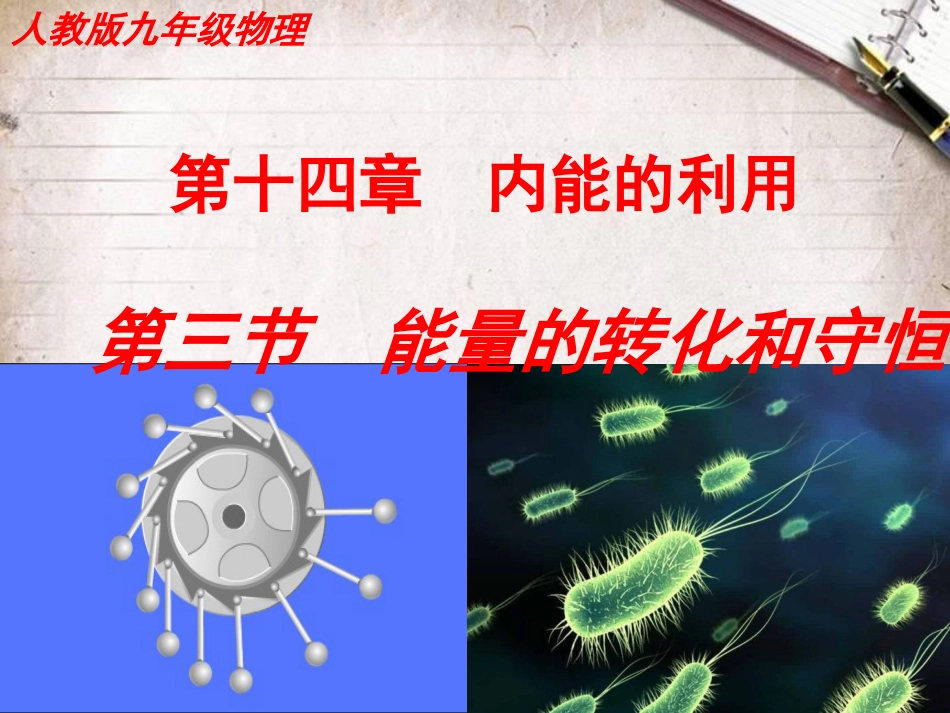 人教版九年级物理-第十四章第三节能量的转化和守恒-课件[共27页]_第1页