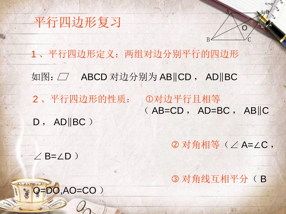 人教版八年级下册第18章《平行四边形复习》课件(共35张PPT)[共35页]_第2页