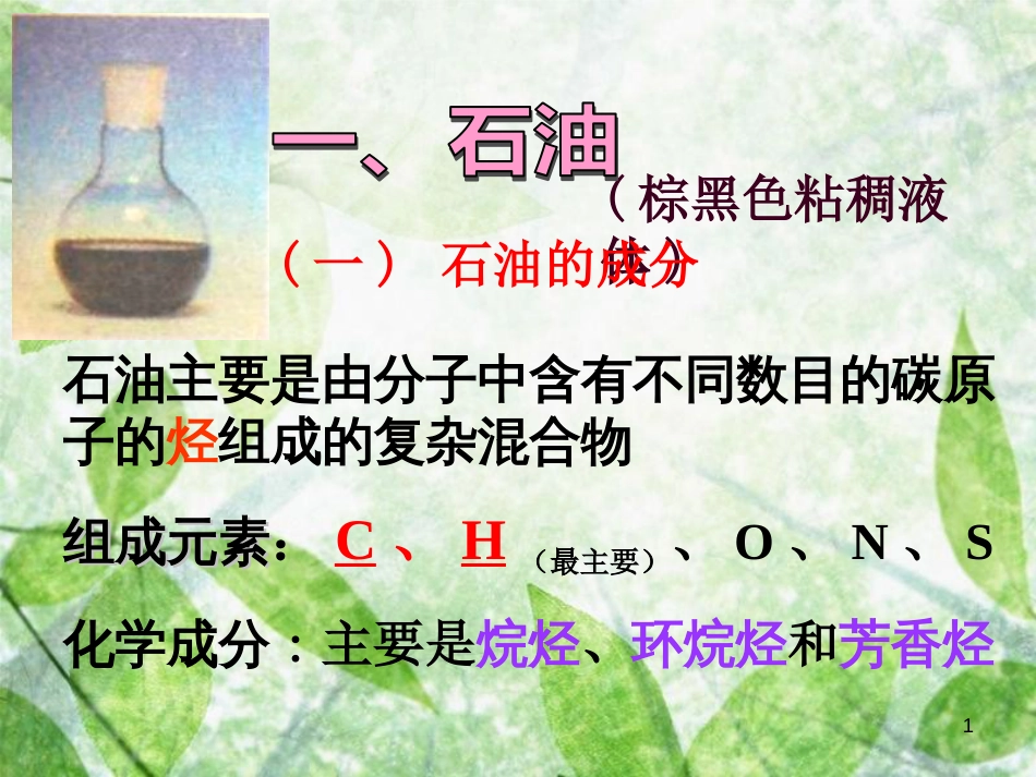 石油的加工-煤的干馏_第1页