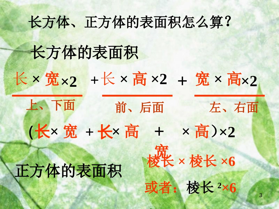 上课用小学五年级下册数学《长方体和正方体的表面积应用PPT课1件》[共35页]_第3页