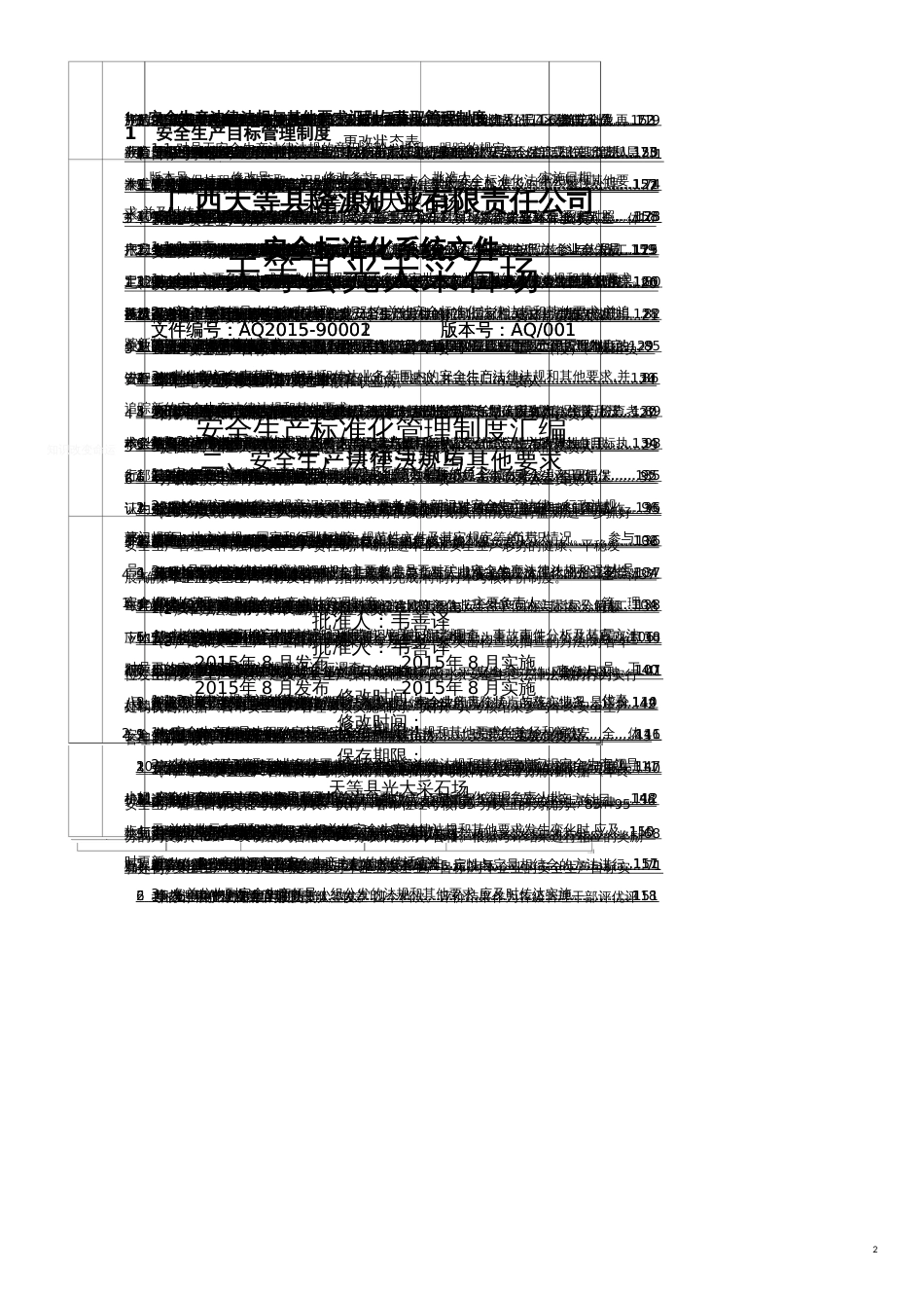 企业管理制度采石场安全生产标准化管理制度汇编_第1页