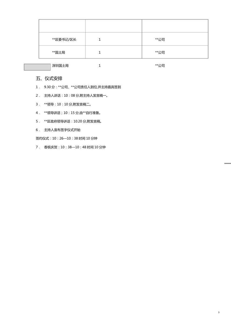 龙兴商业广场签约仪式新闻发布计划书_第3页