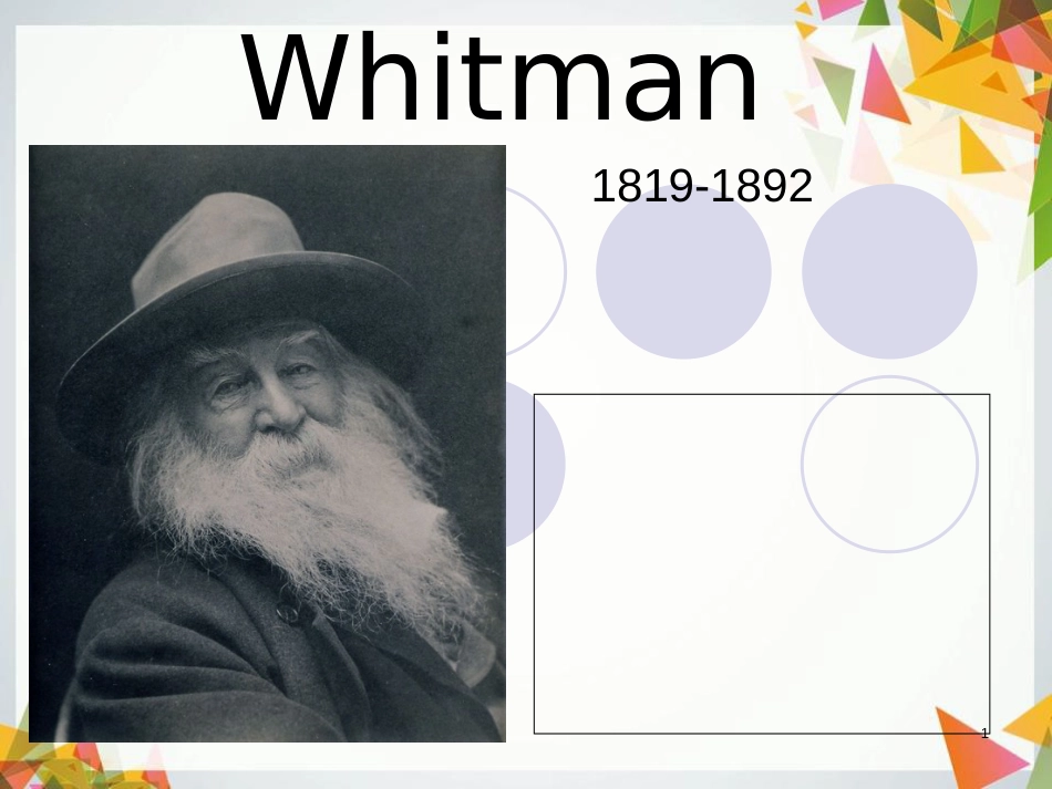 美国文学课件Walt-Whitman_第1页