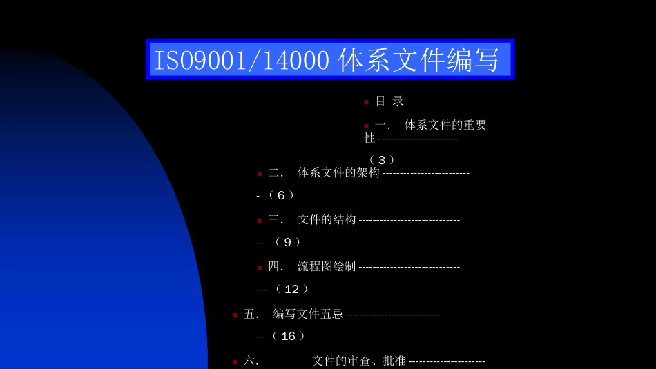 品质管理质量认证ISO9000和ISO14000文件编写讲义PPT47页1_第1页