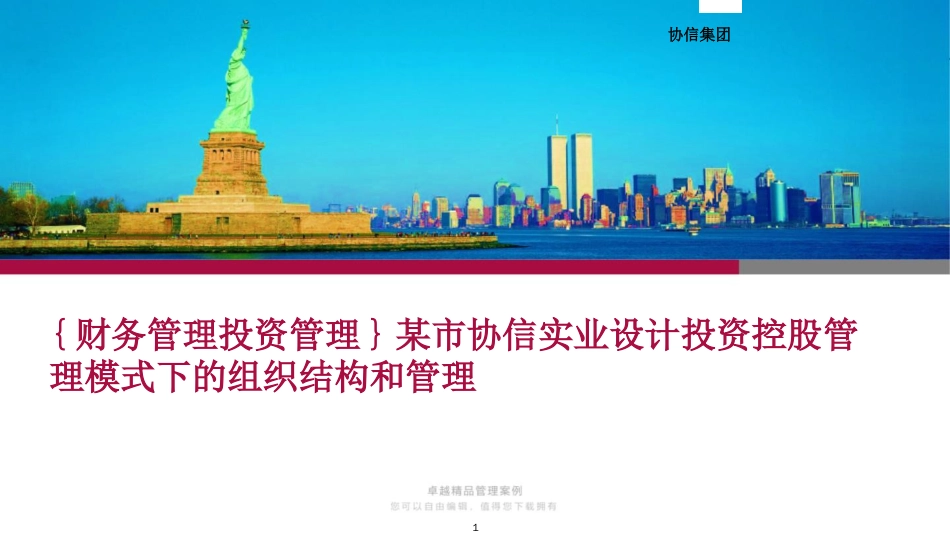 某市协信实业设计投资控股管理模式下的组织结构和管理_第1页