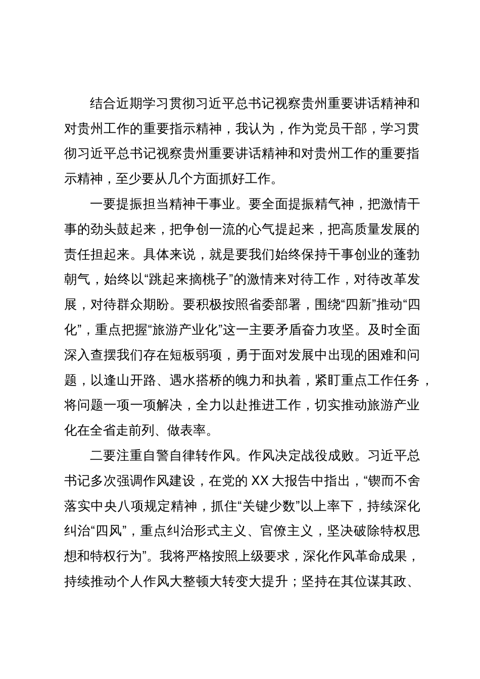 学习贯彻习近平总书记视察贵州重要讲话精神和对贵州工作的重要指示精神研讨发言_第3页