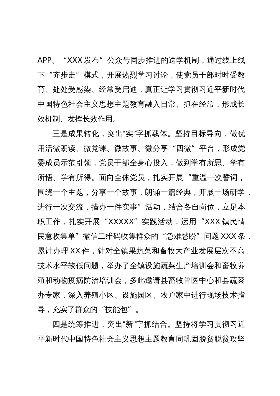 镇学习贯彻2023年主题教育工作开展情况汇报_第3页