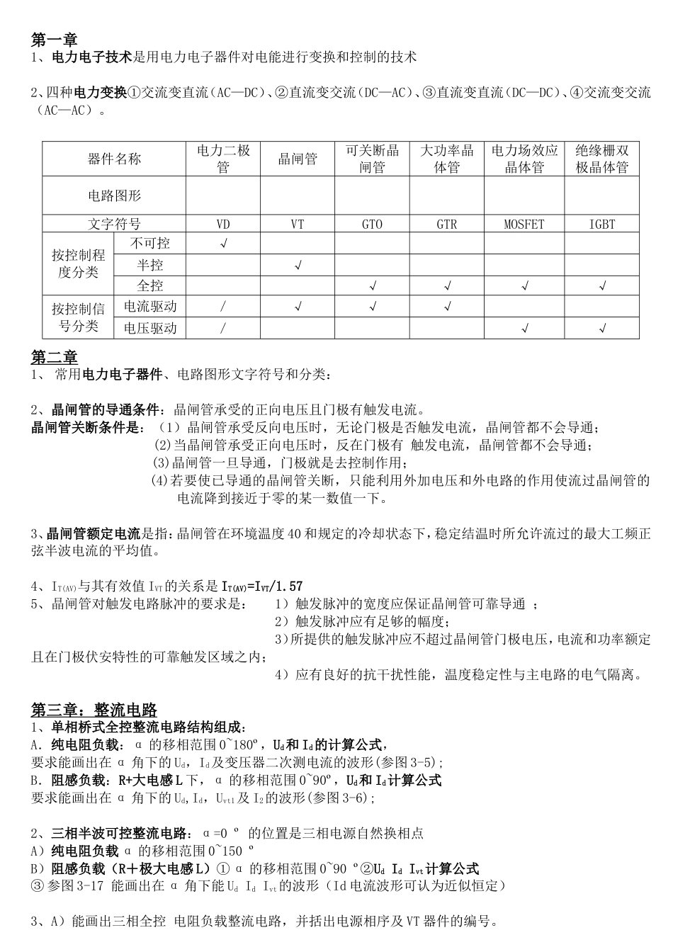 电力电子技术(王兆安)复习重点_第1页