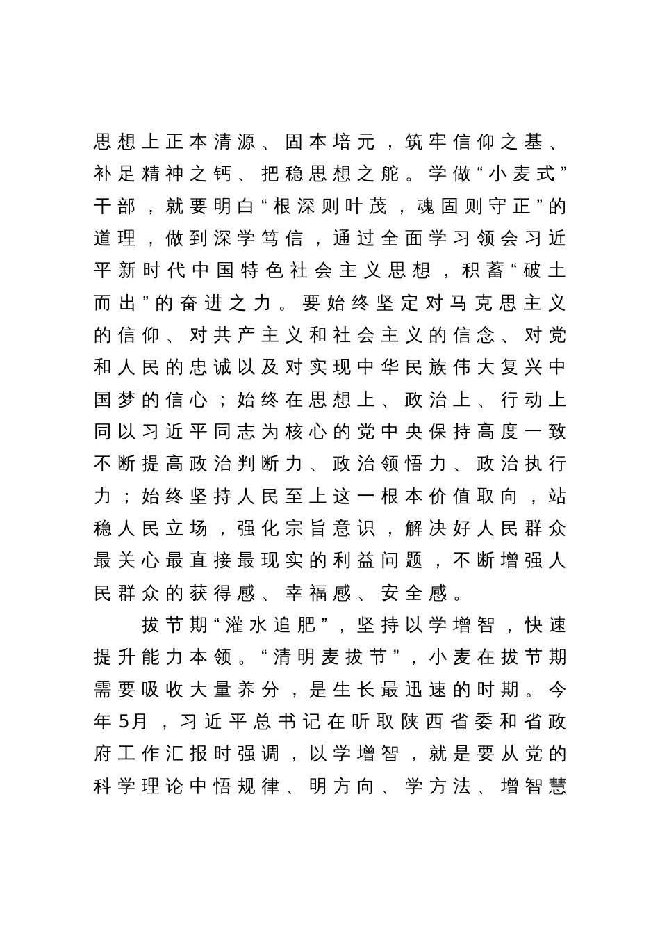 培训心得体会：学做“小麦式”干部，让主题教育在基层“落地开花”_第2页