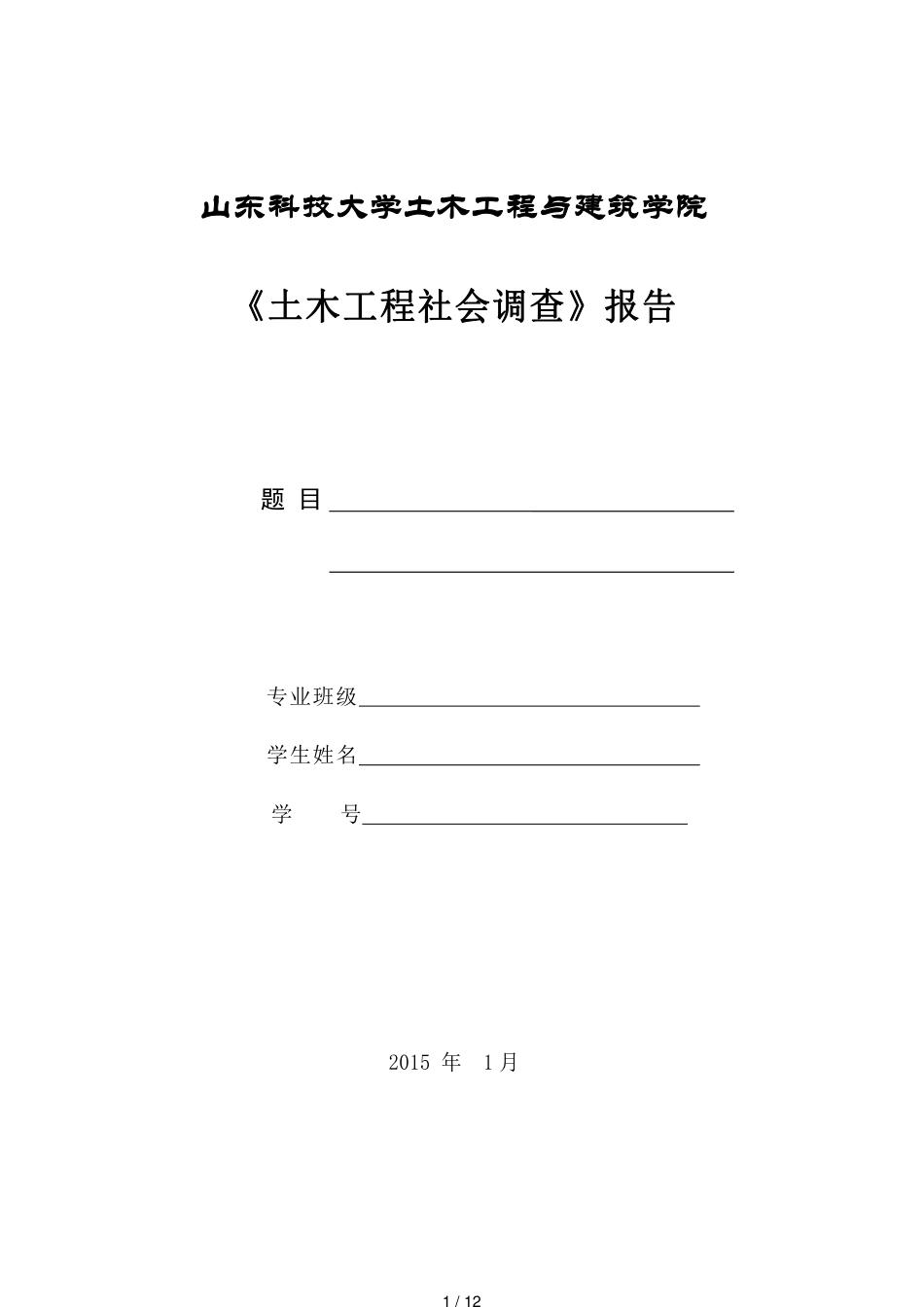 土木工程调查报告[共12页]_第1页