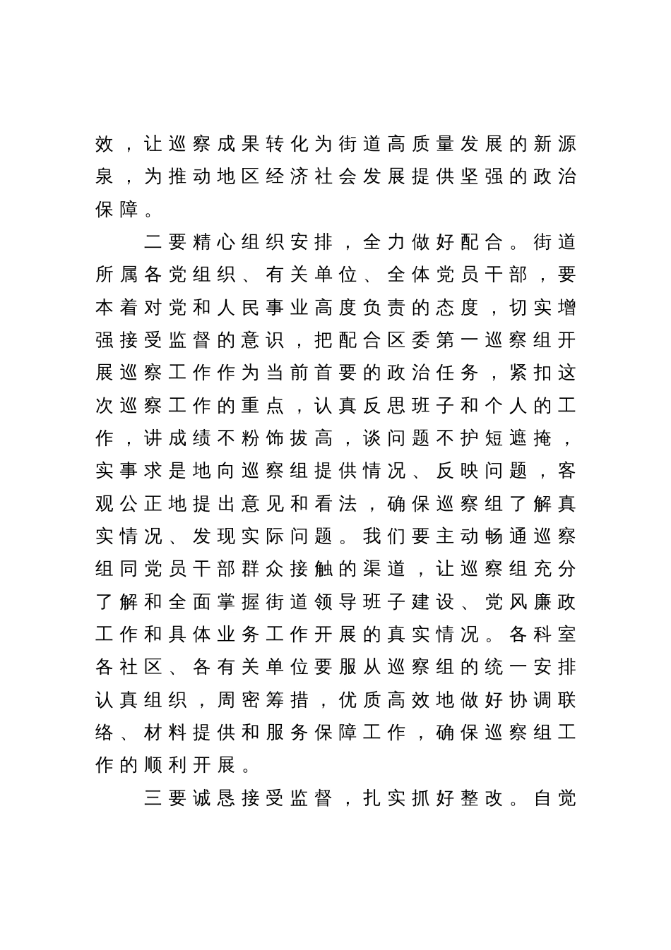 在巡察工作动员会上的表态发言_第3页