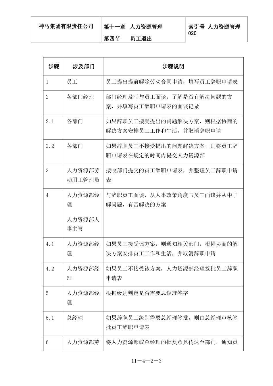 神马集团人力资源管理 020-员工辞职-0311_第3页